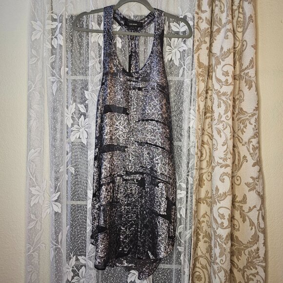 Isabel Marant Silk Blend Metallic Racer Back Tank Top Tunic, FR38 / Medium - Picture 2 of 6